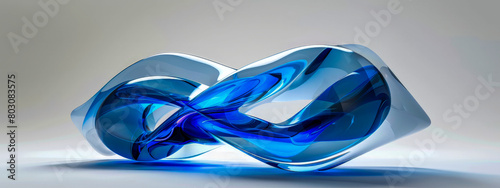 A blue and white sculpture of a wave © Toey Meaong