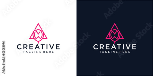 Minimalist logo design elegant flower rose beauty with line art style.