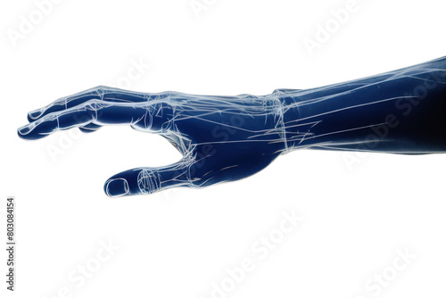 PNG  Hand hand blue radiography. photo
