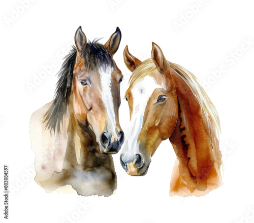 horse portrait watercolor digital painting good quality