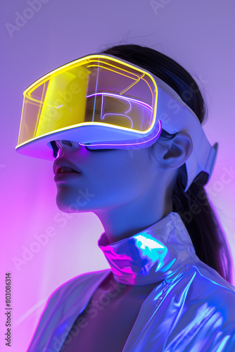 Futuristic Vision in Yellow-Purple photo