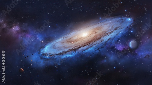   Andromeda Galaxy, the closest major galaxy to our own Milky Way.   © Jeerawut