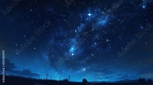  also known as the Big Dipper, with the star Polaris, the North Star, clearly visible.  photo