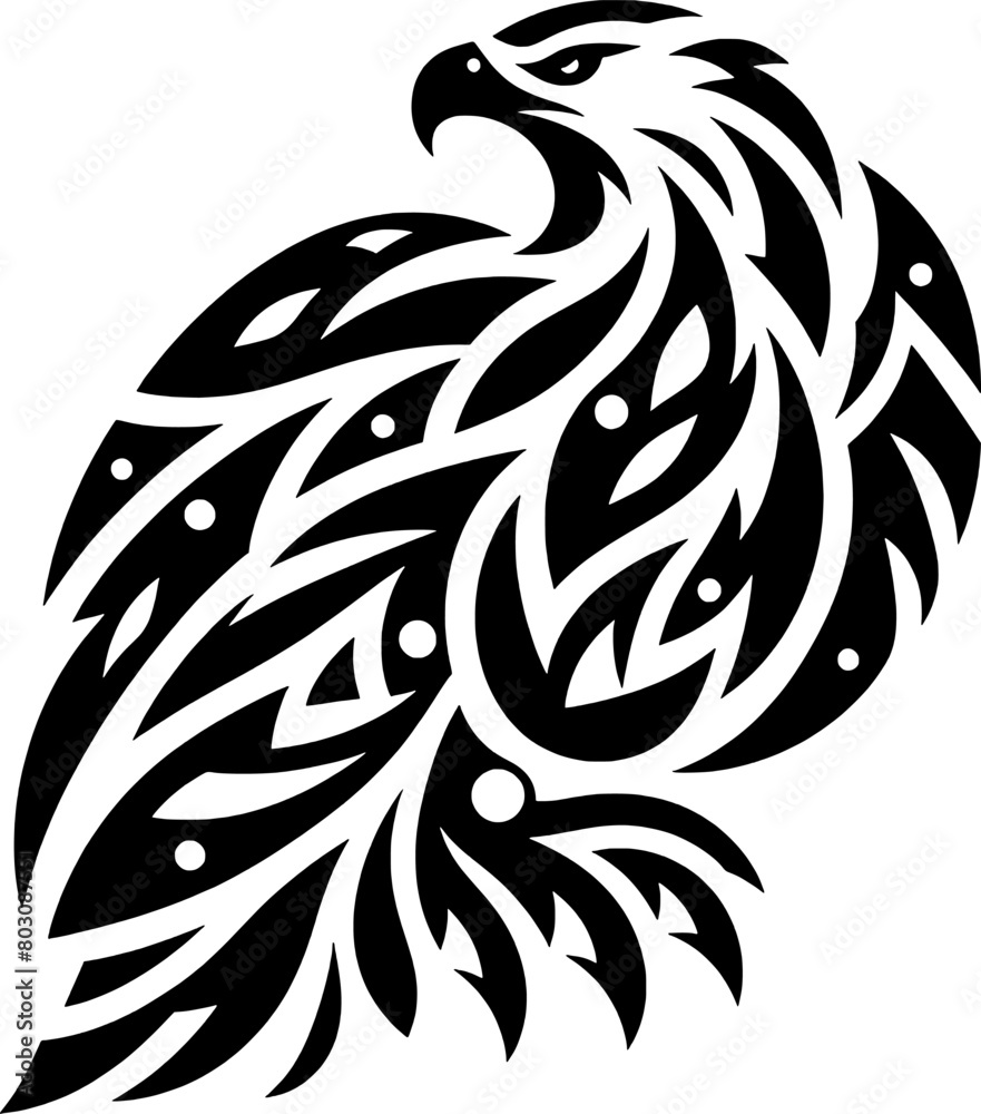 a combination of black and white patterns that form an eagle a combination of black and white patterns that form an eagle