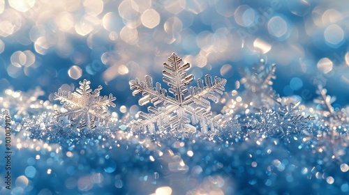 Sparkling Snowflakes Under Winter Light