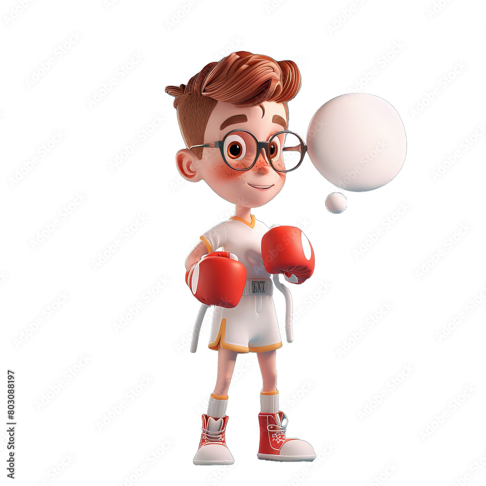 Cartoon character of a boxer ready for combat Cartoon character of a boxer ready for combat