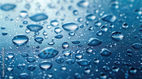 Water droplets on blue background © Kanzul