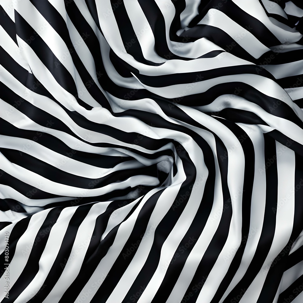 Abstract zebra skin pattern twirl black and white satin fabric background Abstract zebra skin pattern twirl black and white satin fabric background