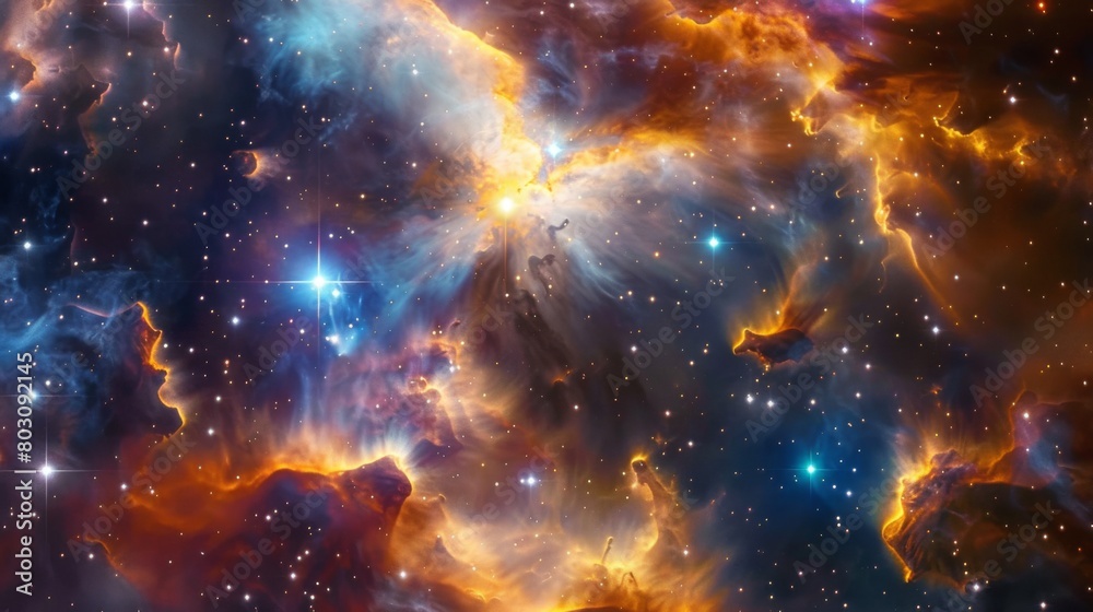 Mystical Nebula Illumination in Vibrant Cosmic Colors Mystical Nebula Illumination in Vibrant Cosmic Colors