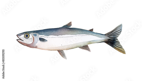 anchovy fish watercolor digital painting good quality