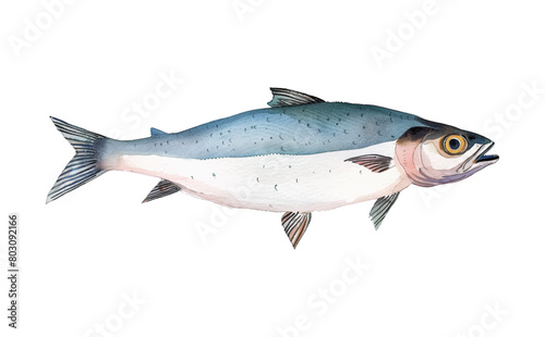 anchovy fish watercolor digital painting good quality