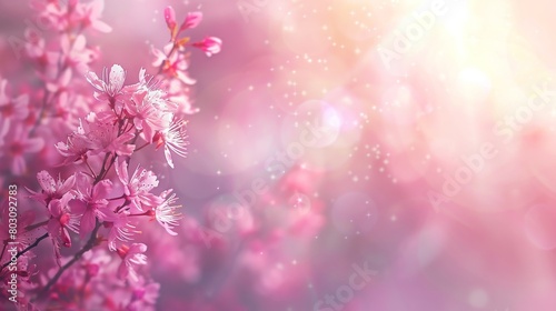 Cherry blossom in spring time, pink sakura flower background. Pink cherry blossom in spring