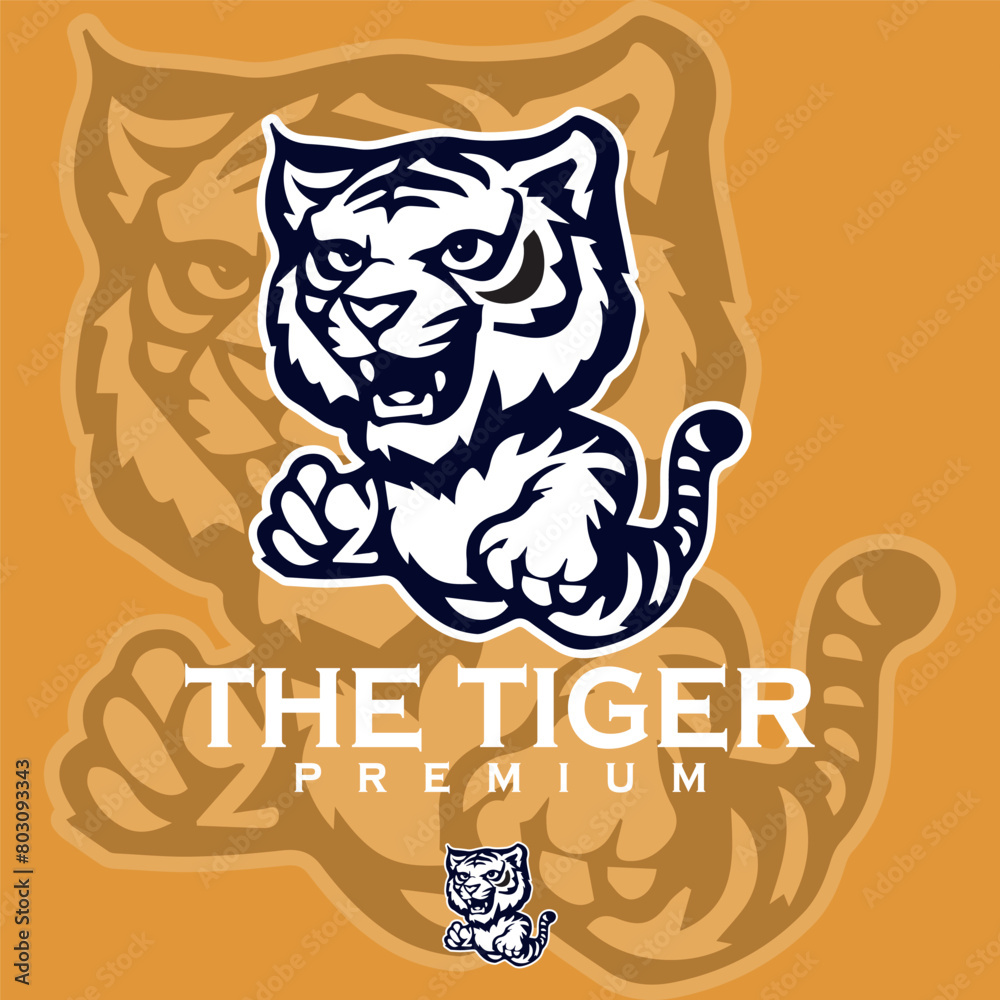 Tiger Animal logo mascot cartoon illustrations