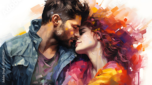 vibrant watercolor illustration of a lover.