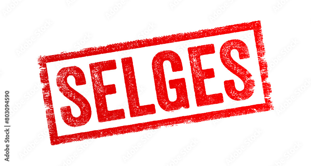 Selges is Norwegian word that translates to Sold, it indicates that an item, property, or service has been purchased by someone else in exchange for payment, text concept stamp Selges is Norwegian word that translates to Sold, it indicates that an item, property, or service has been purchased by someone else in exchange for payment, text concept stamp