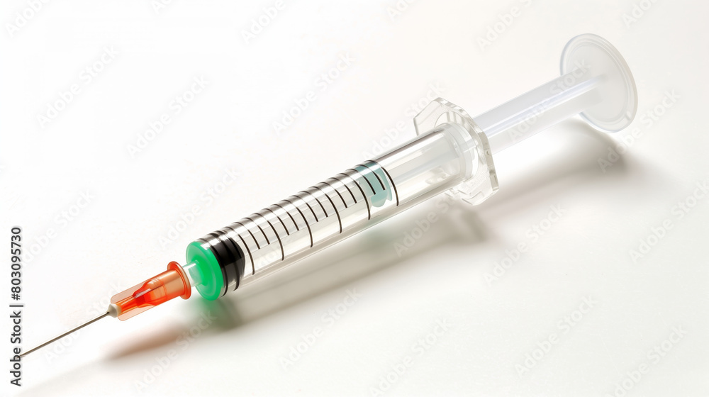 Close-up of Syringe on a white background Close-up of Syringe on a white background