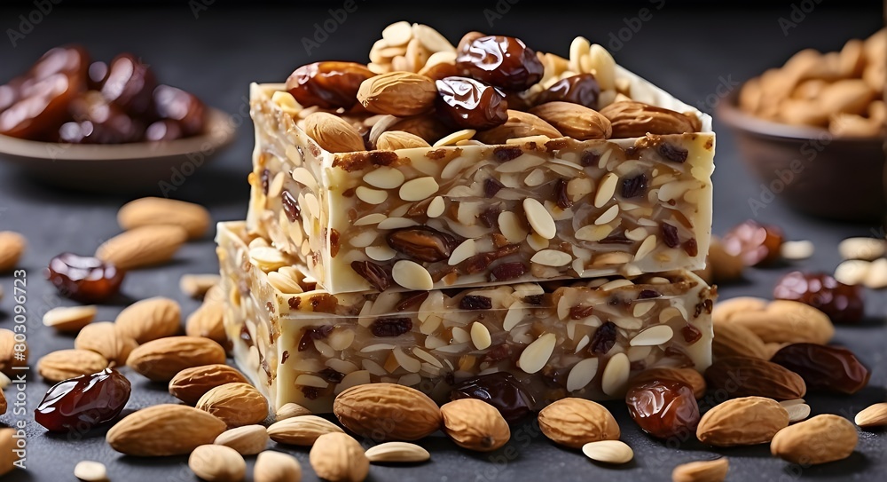 A Healthy Food Cart with Hazelnuts, Almonds, and Dates, Nutty Goodness A Closeup of Brown, Dry Nuts in an Isolated Bowl, Healthy Snacks An Organic Mix of Dried Nuts and Seeds 