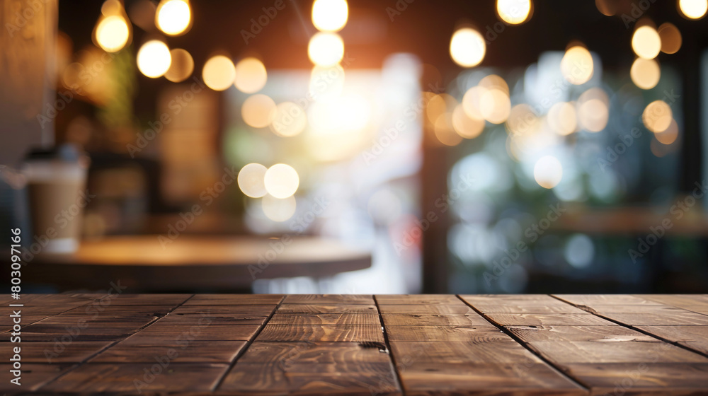 Empty tabletop in the coffee shop over defocused Empty tabletop in the coffee shop over defocused
