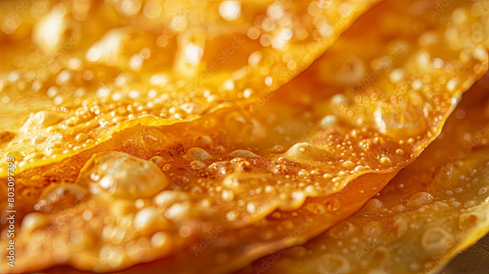 Crispy Roti Sensation: Captivating close-up of crispy roti, highlighting its golden-brown hue and inviting crunch, a culinary delight for all occasions.