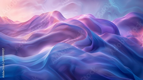 Abstract blue and purple background with wavy shapes. illustration of elegant gradient wallpaper with blurred fluid waves for design, packaging or poster. copy space