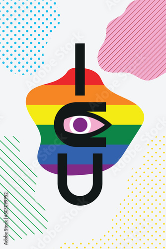 Abstract LGBT-related illustration. Rainbow colours.