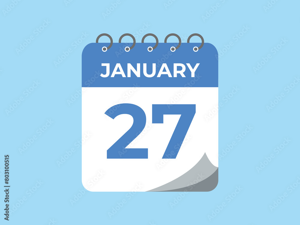 january 27 calendar reminder. 27 january daily calendar icon template. Calendar 27 january icon Design template. Vector illustration
