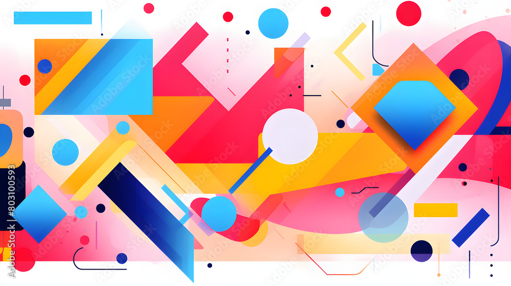 Digital abstract color block geometric pattern graphic poster background Digital abstract color block geometric pattern graphic poster background