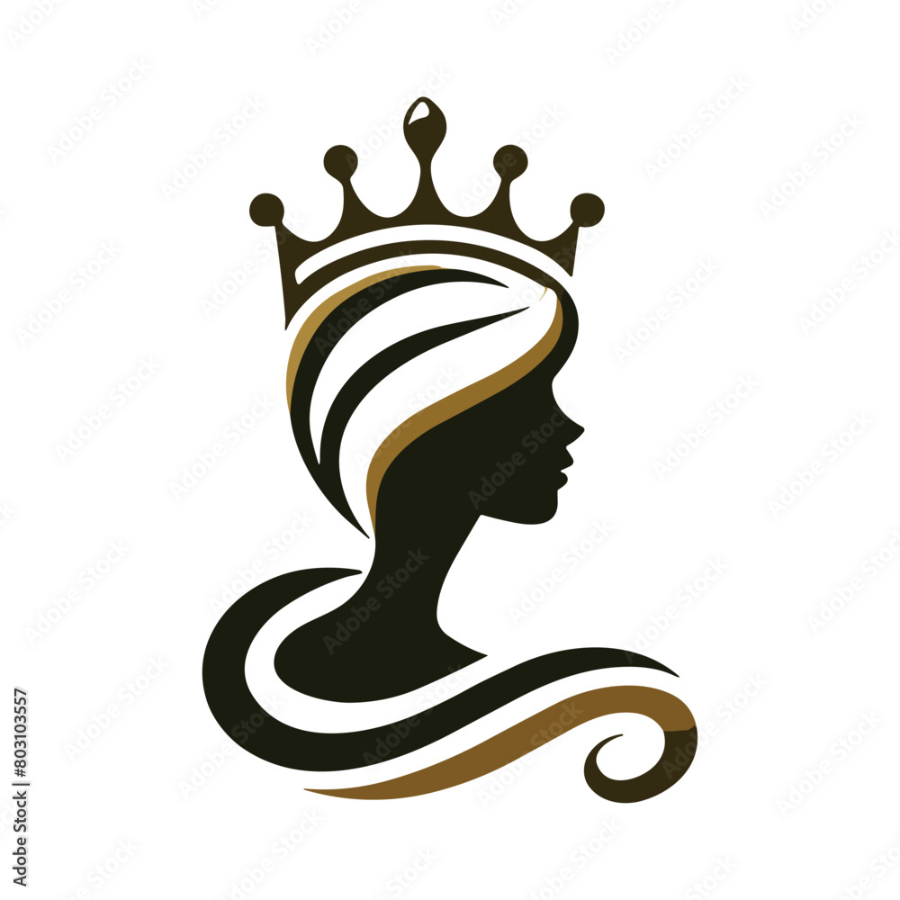 princess fashion woman beauty face salon logo princess fashion woman beauty face salon logo