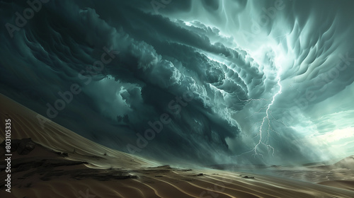 Dramatic storm over the desert