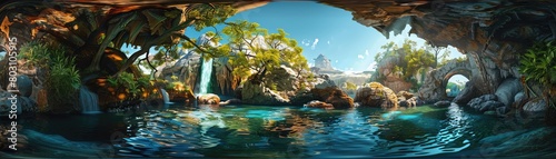 Virtual reality travel to immersive destinations, featuring digital renderings of hidden wonders and futuristic locales photo