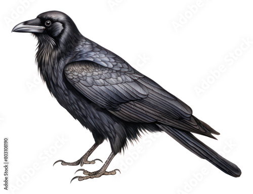 PNG Raven blackbird animal white background