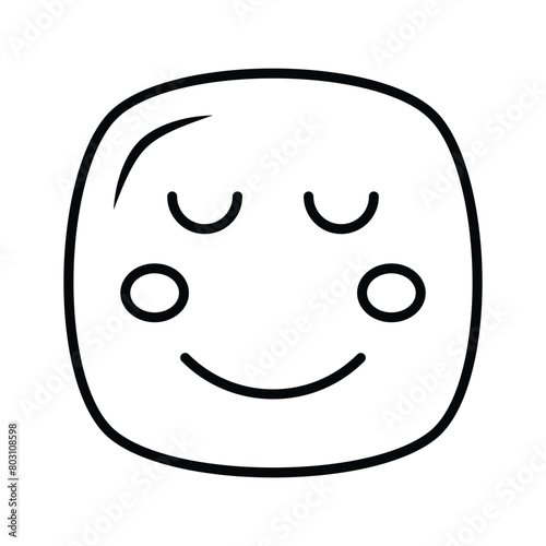 Calm face emoji icon, proud, cool expressions vector design