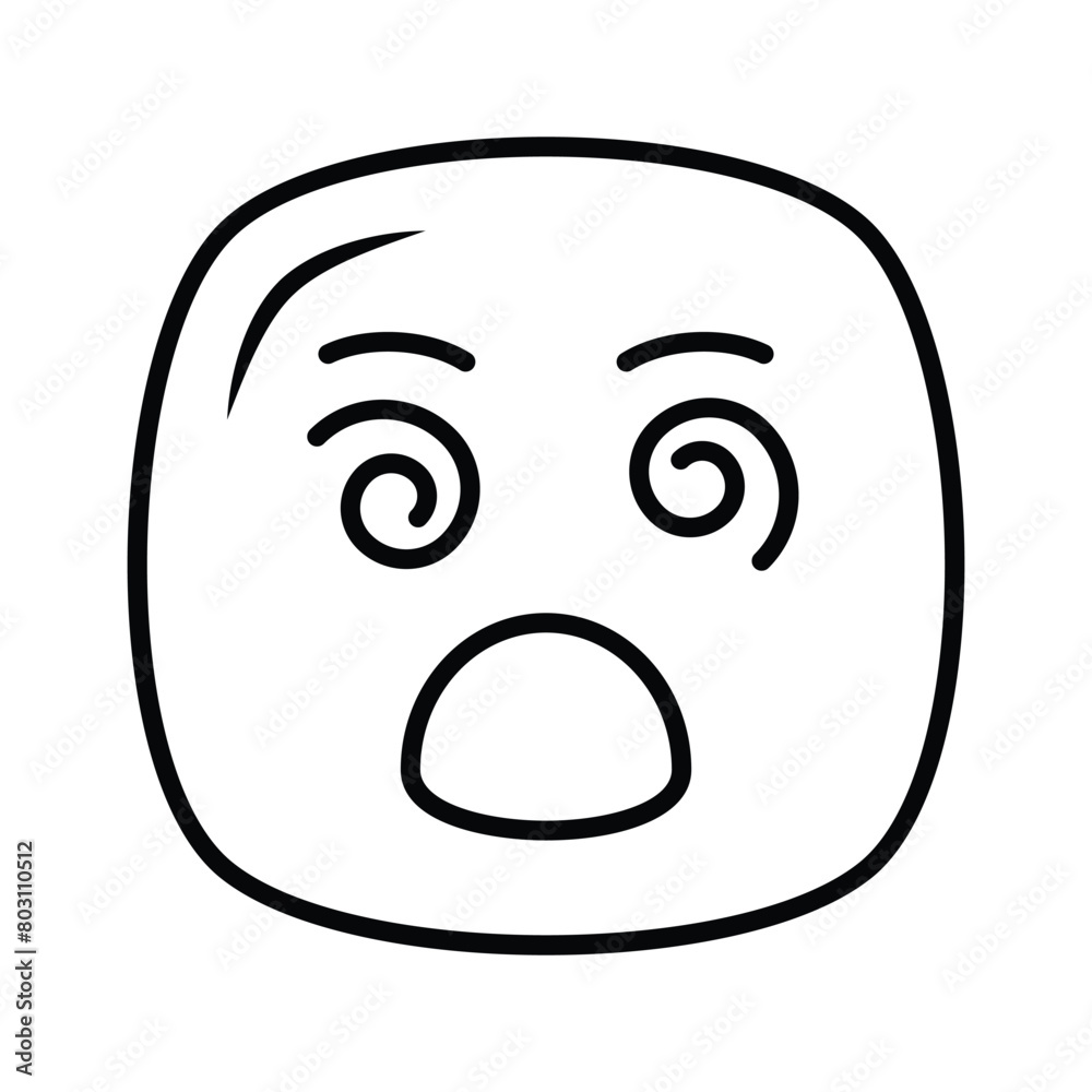 Dizzy emoji icon, dizziness expression vector design Dizzy emoji icon, dizziness expression vector design