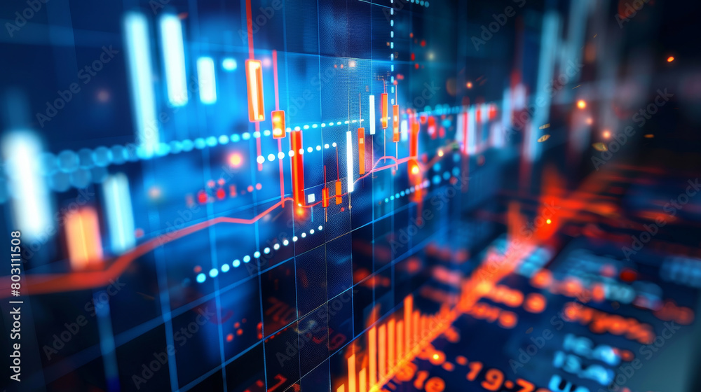 Digital stock market analysis graph for financial investment concept Digital stock market analysis graph for financial investment concept