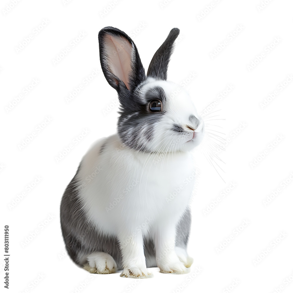 Cute bunny rabbit on isolated transparent background Cute bunny rabbit on isolated transparent background