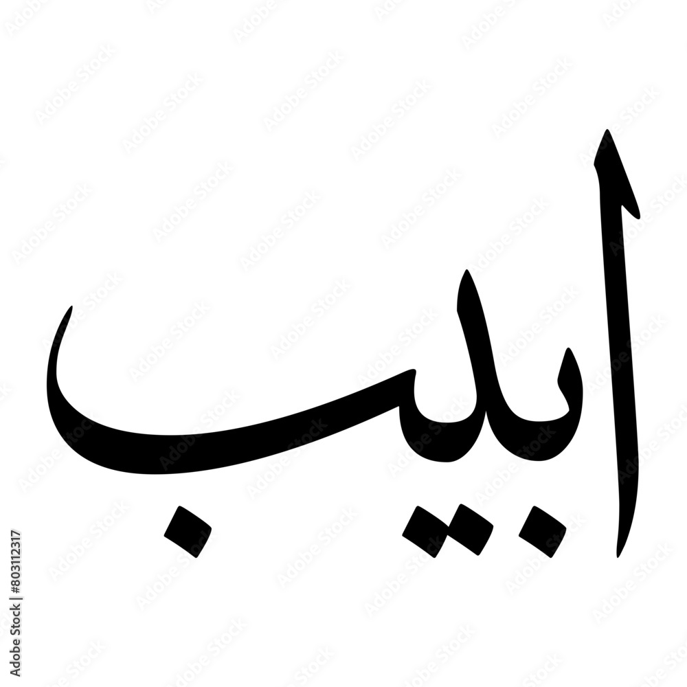 Fototapeta premium Abu Muslim Boy Name Sulus Font Arabic Calligraphy