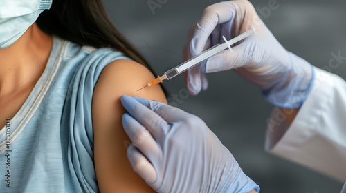 a patient being vaccinated by a doctor  photo