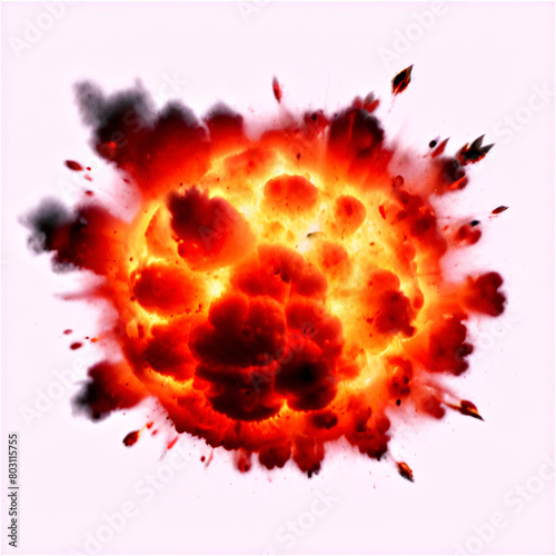 Explosions Isolated on a White Background. ai generated © Abdul