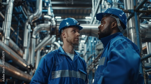 Two Industrial Workers Conversing