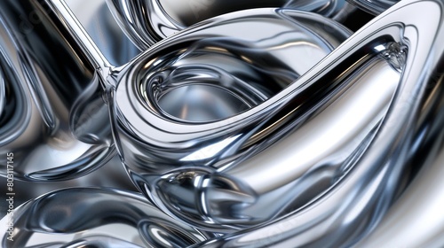 Variant Refraction of Chrome and Glass Material Abstract Background Collection