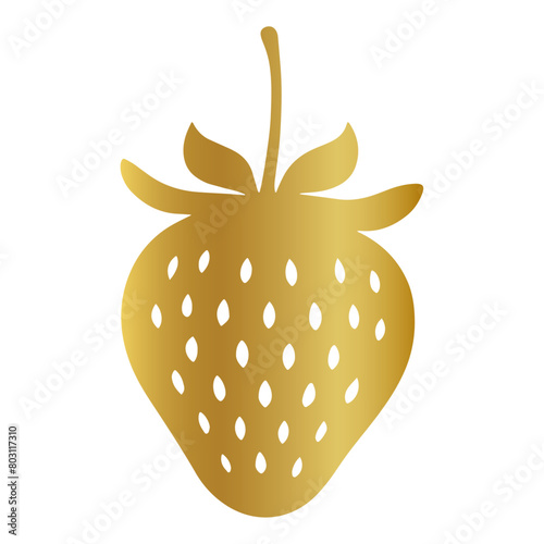golden strawberry sign vector