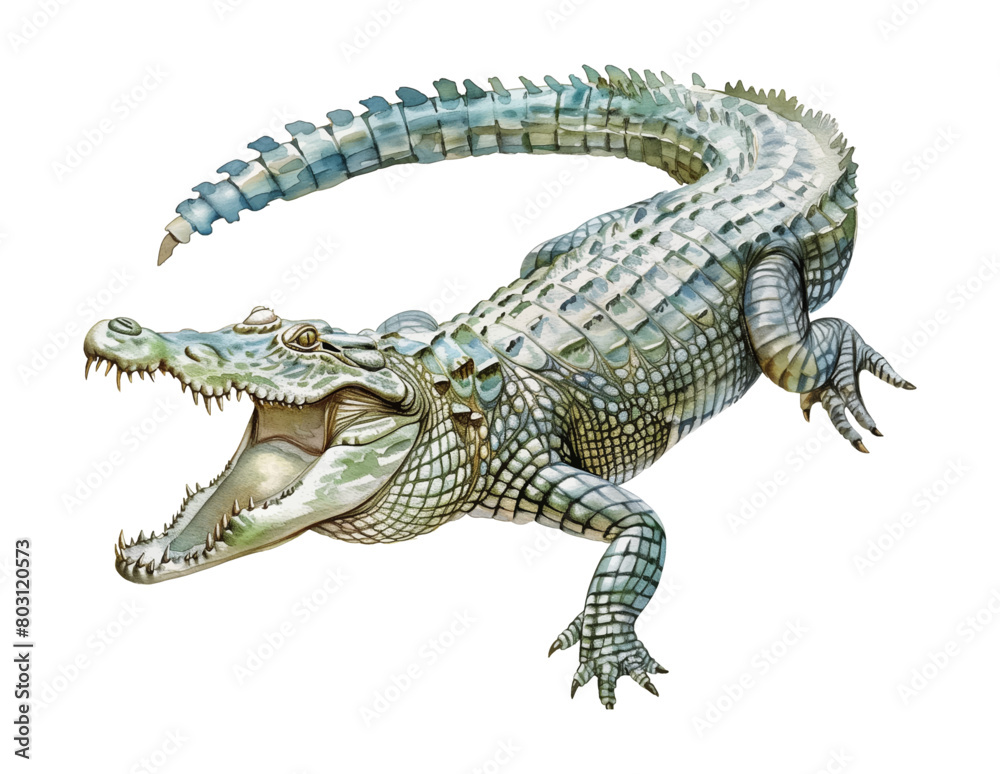 Naklejka premium crocodile watercolor digital painting good quality