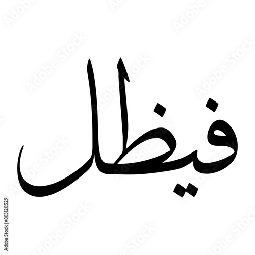 Faizel Muslim Boy Name Sulus Font Arabic Calligraphy