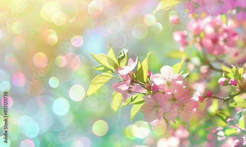 Spring Blossom - A Vibrant Display of  Colorful Flowers  with Bokeh Background © Aris