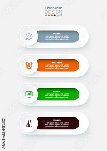 Infographic template business concept with workflow.  © Narin