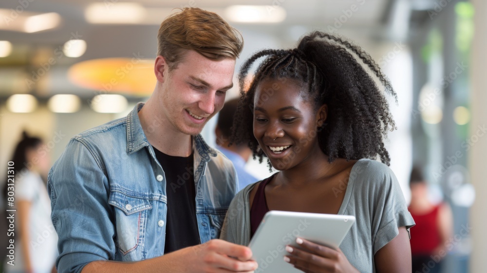 Friends Sharing Tablet Screen Friends Sharing Tablet Screen