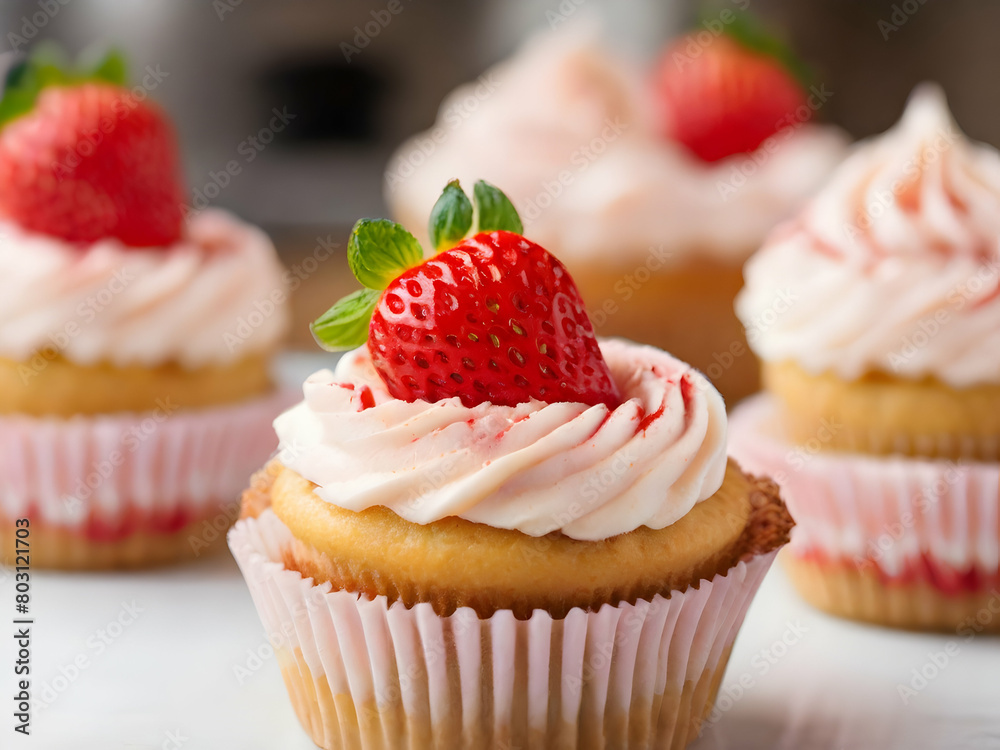 cupcake with strawberry ai gerntive cupcake with strawberry ai gerntive