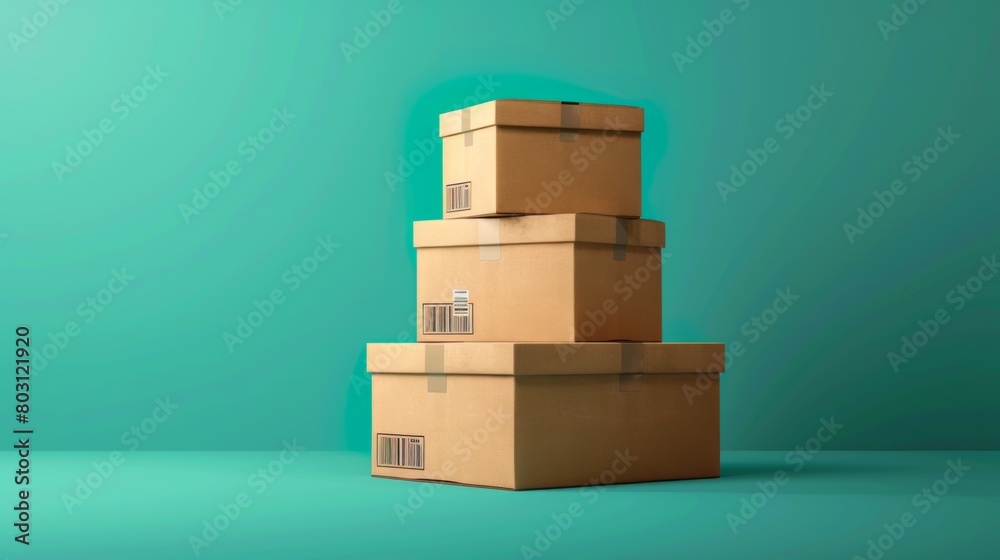 Obraz premium A Stack of Cardboard Boxes