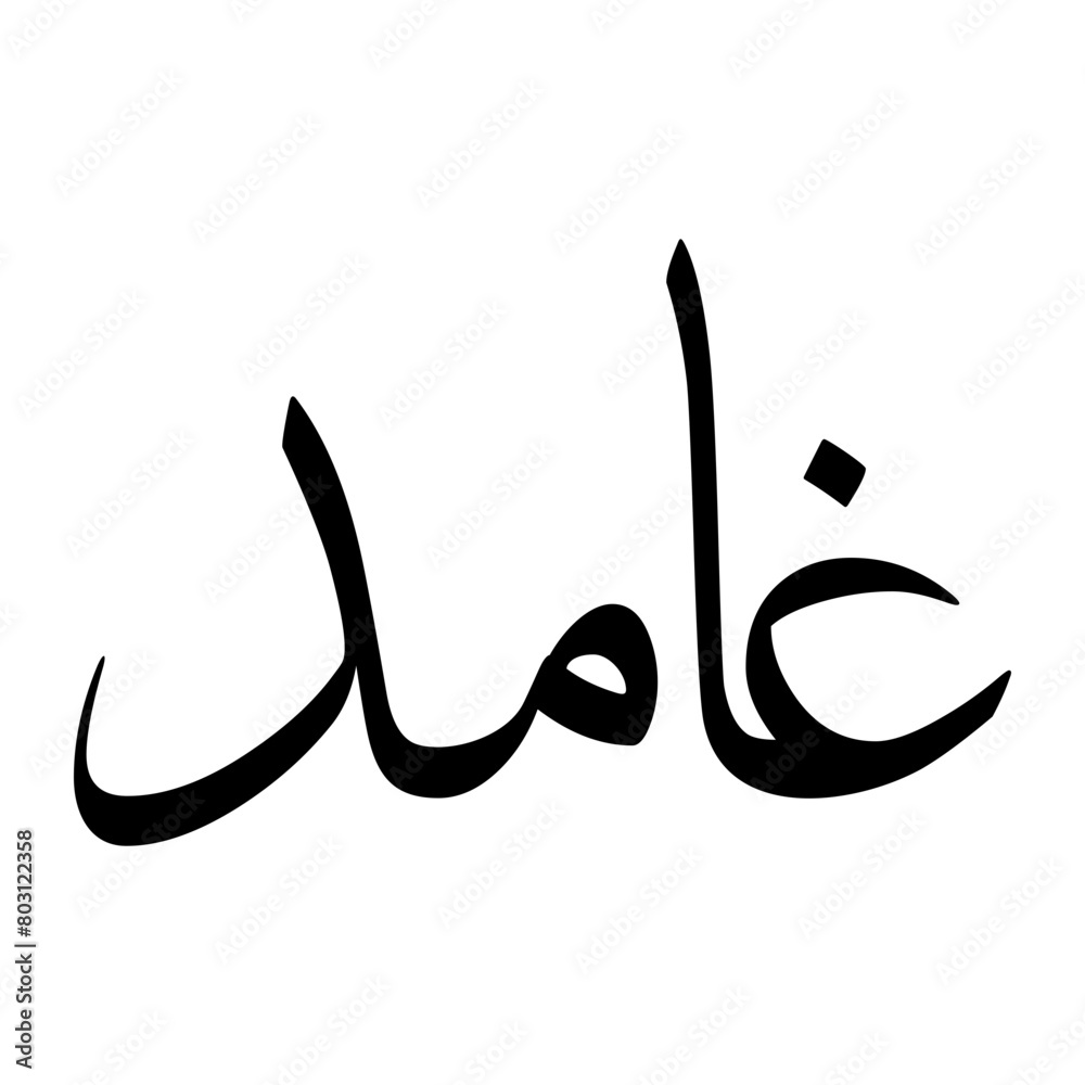 Ghamid Muslim Boy Name Sulus Font Arabic Calligraphy Ghamid Muslim Boy Name Sulus Font Arabic Calligraphy