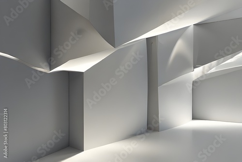 abstract white background 3d render, 3D Light White Background